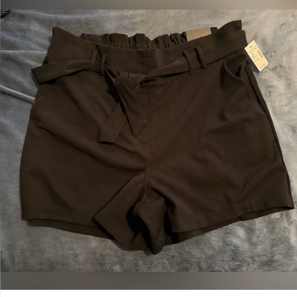Women's Black Tie-Waist Shorts